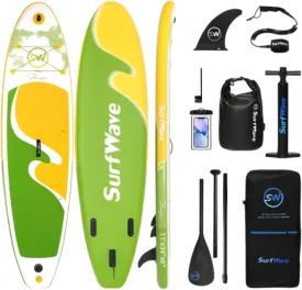 11'x34 x6 Inflatable Stand Up Paddle Board, Surfboard, Surfing Paddle Board, Balance Float Board, Universal Travel Board, PVC Brushed Material, with Accessories
