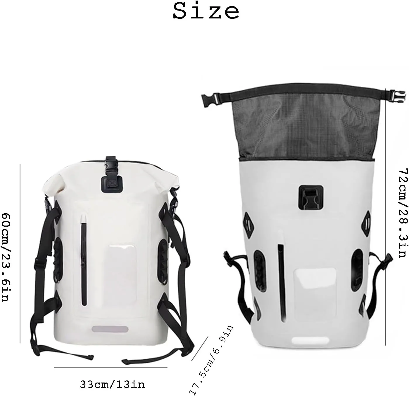 30L Waterproof Backpack Heavy Duty Water Sports Dry Bag Roll Top Waterproof Bag for Kayaking Hiking Swimming Boating Beach,Blue