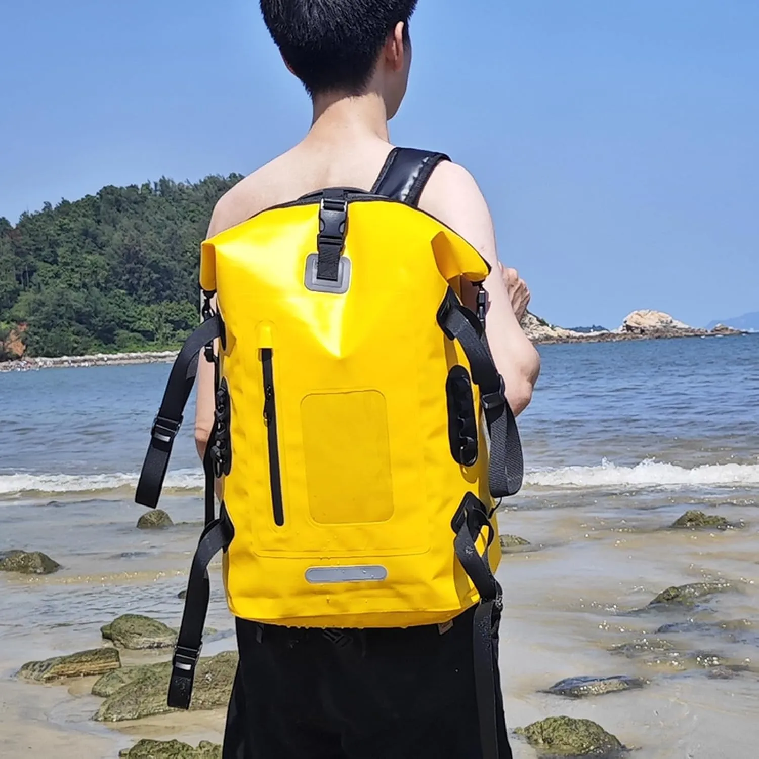 30L Waterproof Backpack Heavy Duty Water Sports Dry Bag Roll Top Waterproof Bag for Kayaking Hiking Swimming Boating Beach,Blue