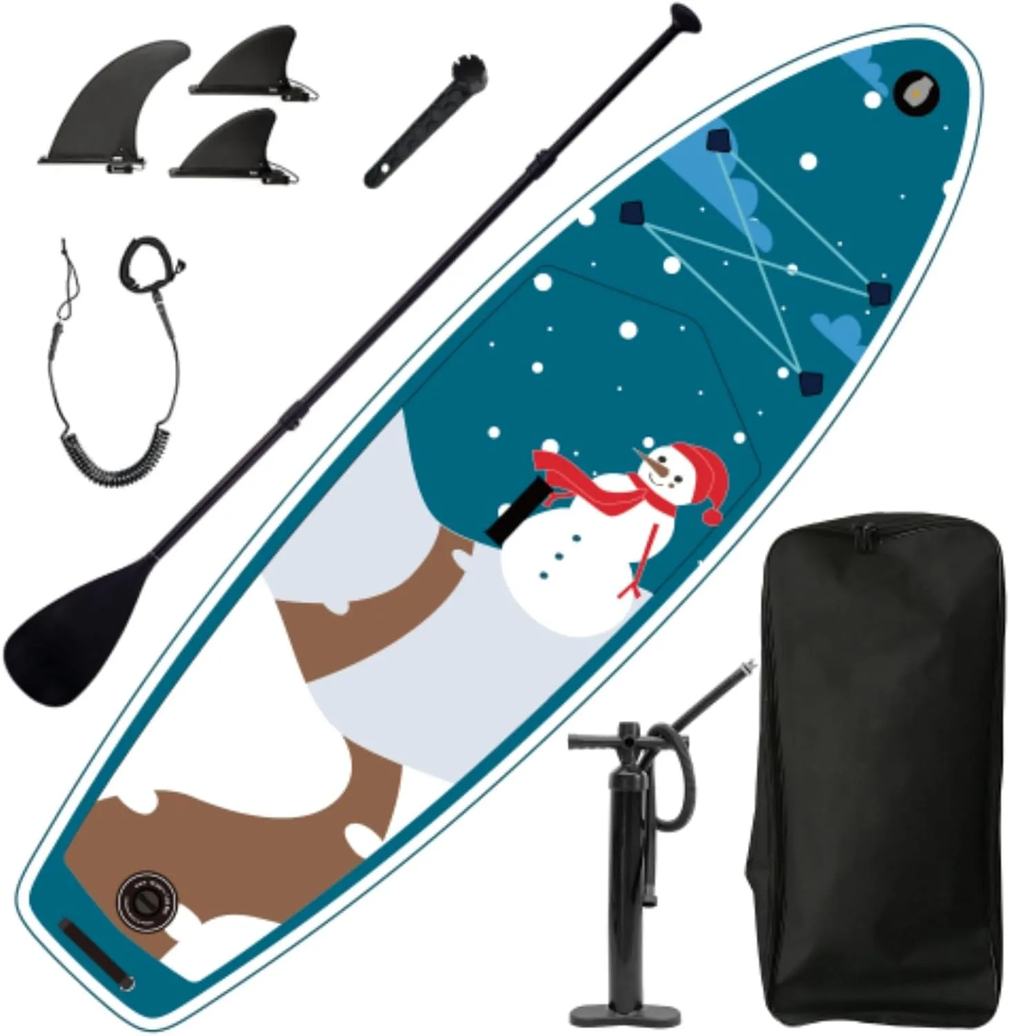 9.9'x33 x5 Inflatable Stand Up Paddle Board, Surf Paddle Board, Surfboard, with Accessories, Versatile Universal Travel Board, PVC Brushed Material, Maximum Weight Capacity 330 Lbs