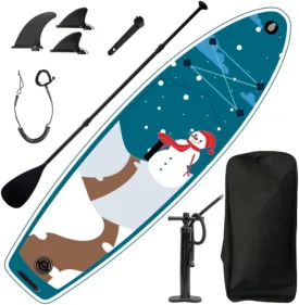 9.9'x33 x5 Inflatable Stand Up Paddle Board, Surf Paddle Board, Surfboard, with Accessories, Versatile Universal Travel Board, PVC Brushed Material, Maximum Weight Capacity 330 Lbs