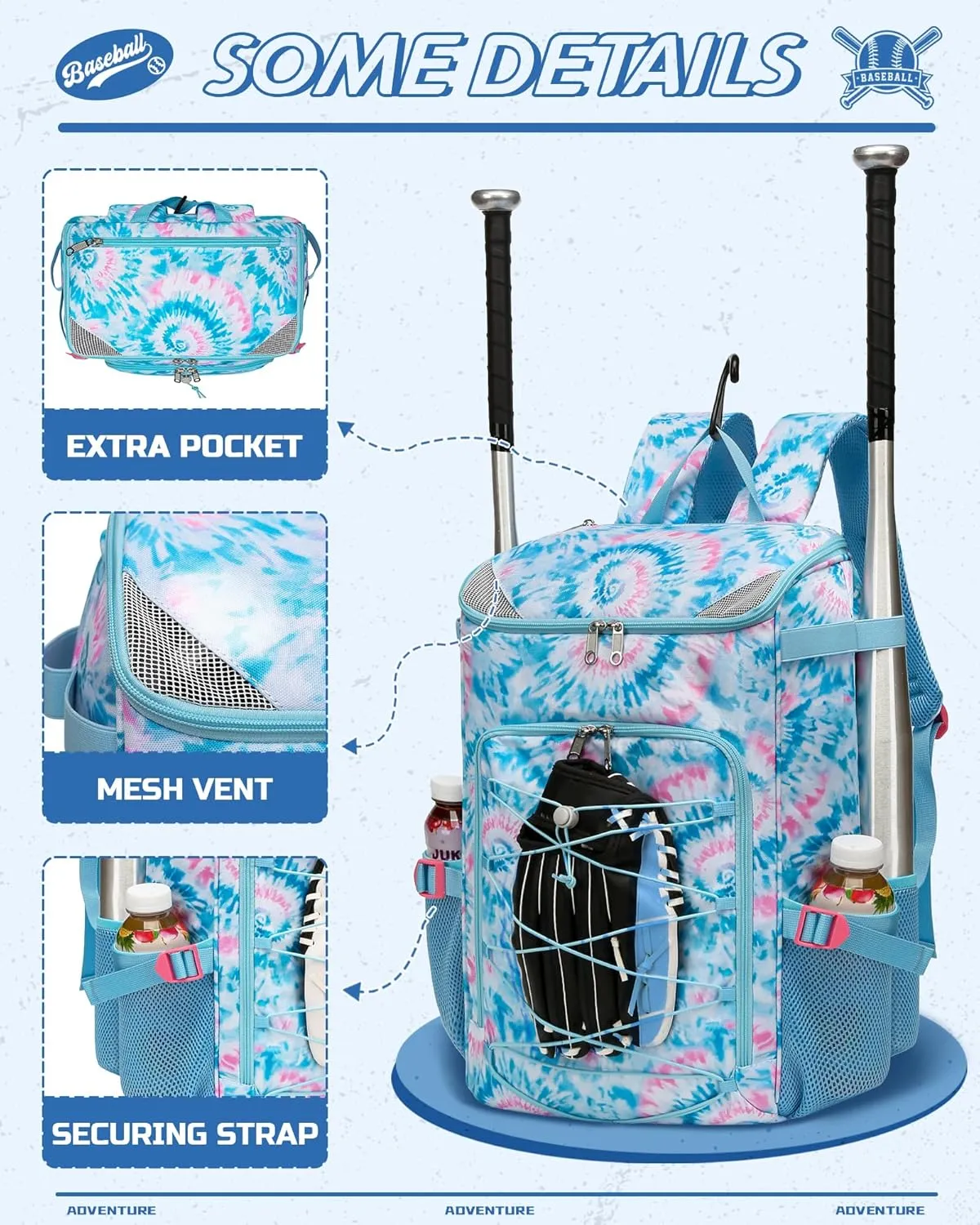 Baseball Softball Gear Bag Backpack for Boys Girls Ages 6-8 8-12 12-14 Large Kids T-Ball Bat Bags with Ventilated Shoe Compartment Baseball Softball Players Stuff Supplies