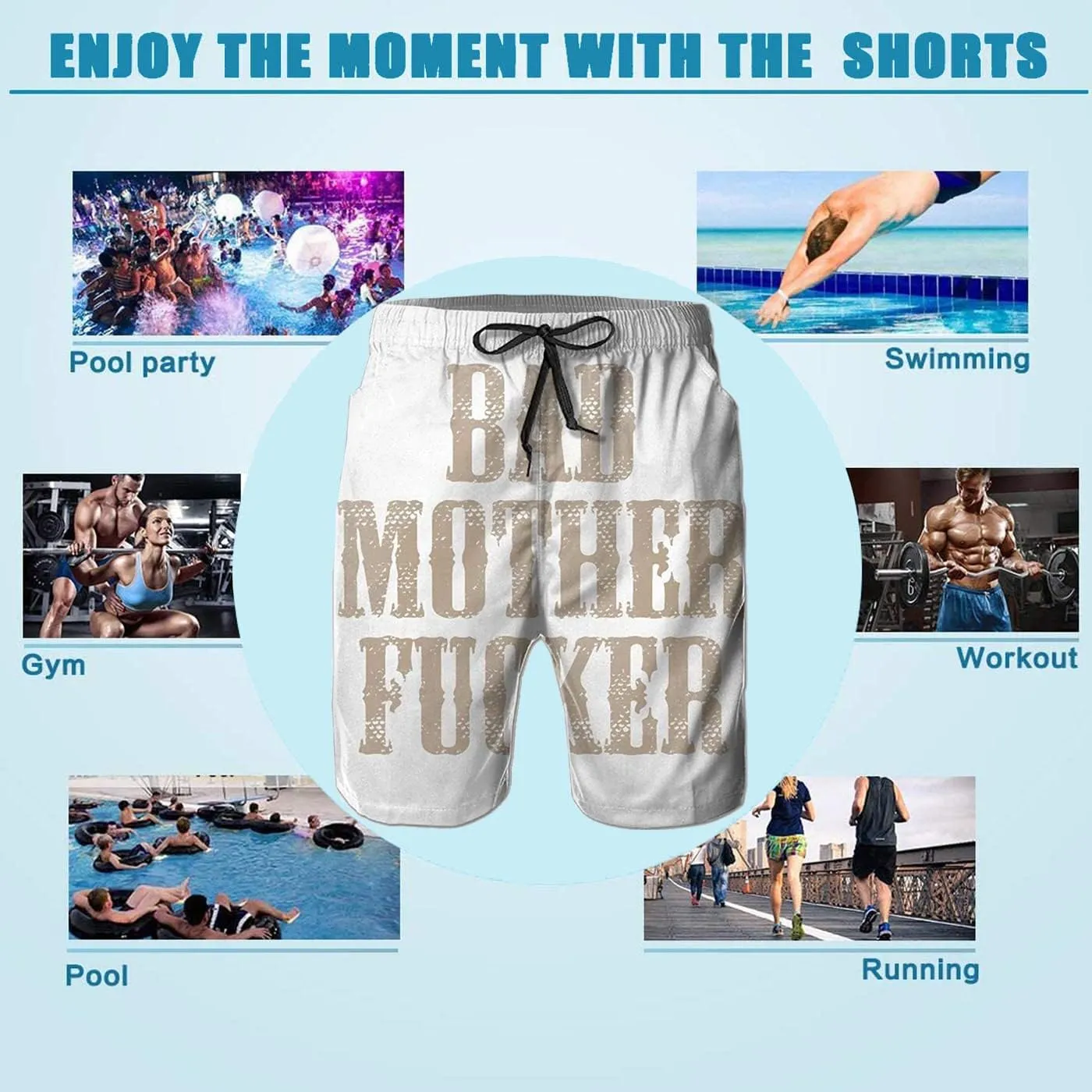 BBggyh Mens Swim Trunks Quick Dry Mens Swim Shorts Beach Swimwear Board Shorts with Mesh Lining
