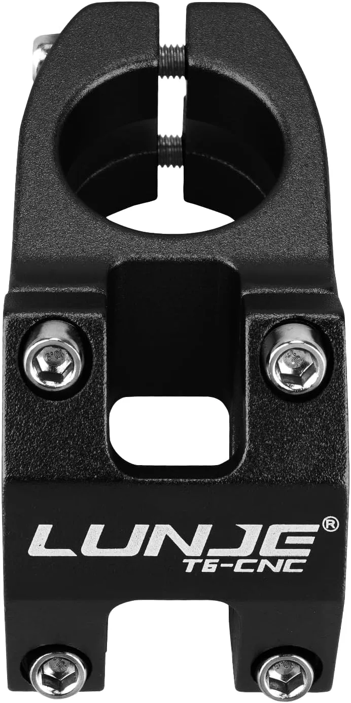 Bike Stem, 31.8mm MTB Stem, 45mm Short Bike Stem, Sandblasted Matte Finish, CNC 6061-T6 Aluminum Alloy with Anodized Coating, Corrosion-Resistant for Mountain/Road/BMX Bikes (Black)
