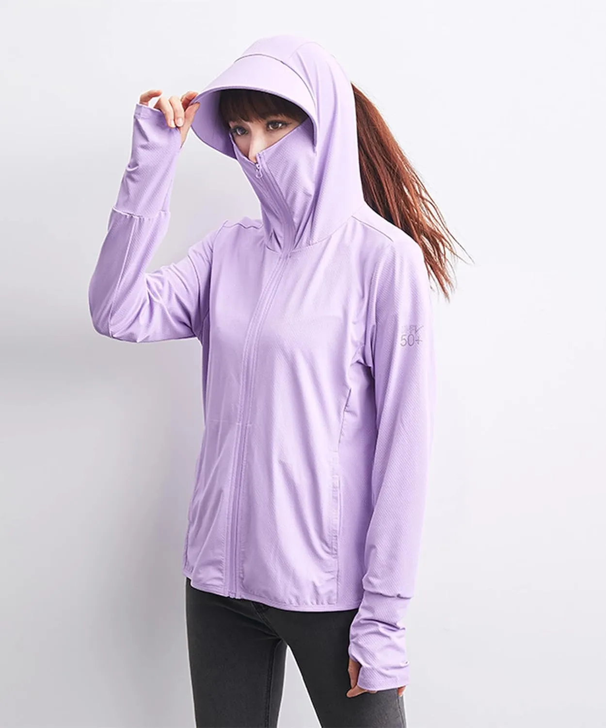 C2M Women's UPF 50  Sun Protection Shirt Hooded Cycling Fishing Jacket
