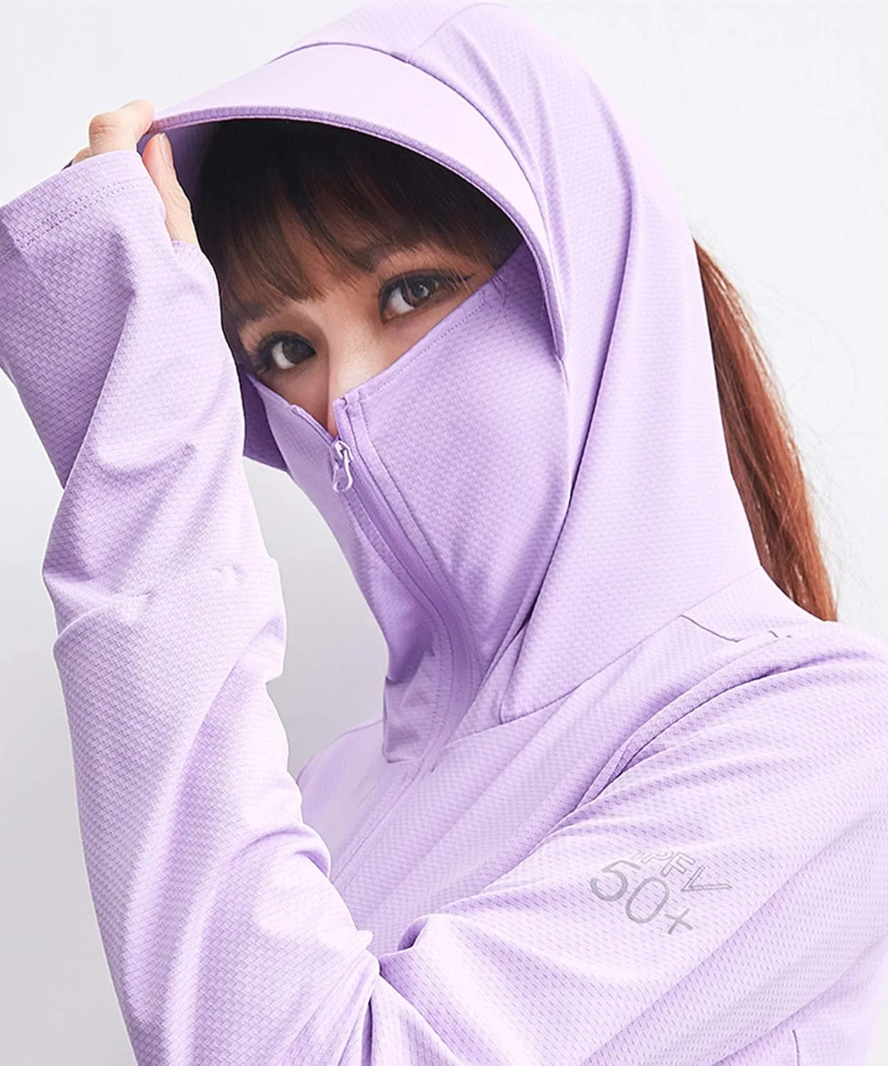 C2M Women's UPF 50  Sun Protection Shirt Hooded Cycling Fishing Jacket