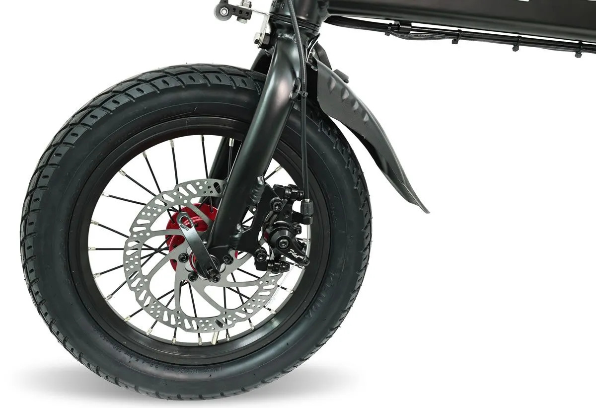 Compact Folding Electric Bike E-Bike Matt Black 10AH 250W