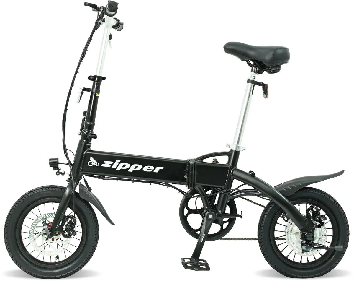 Compact Folding Electric Bike E-Bike Matt Black 10AH 250W
