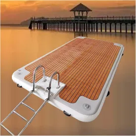 DARZYS Inflatable Floating Dock, Inflatable Floating Dock Platform for Floating Island Rafts for Beaches, Rivers, Lakes and Swimming Pools