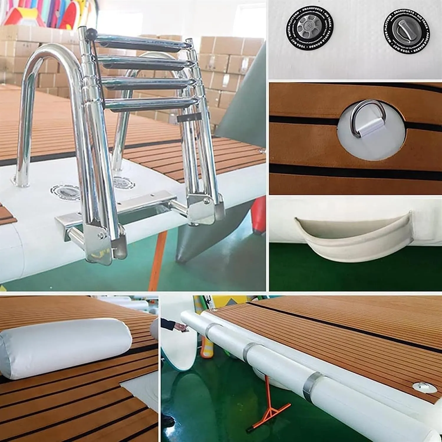 DARZYS Inflatable Floating Dock, Inflatable Floating Dock Platform for Floating Island Rafts for Beaches, Rivers, Lakes and Swimming Pools