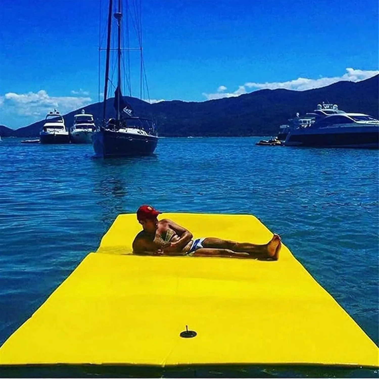 Floating Mat,Floating Water Pad Water Mat Inflatable Rafts Lily Pad Pools Beach, XPE Floating Island,Floating Swim Mat for Lake, Ocean
