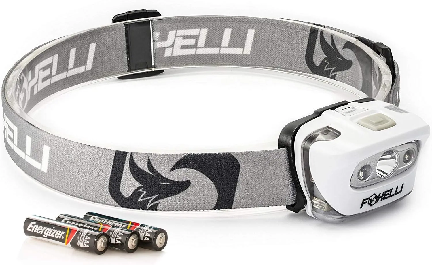 Foxelli LED Headlamp Flashlight for Adults & Kids, Running, Camping, Hiking Head Lamp with White & Red Light, Comfortable Headband, Lightweight & Waterproof, 3 AAA Batteries