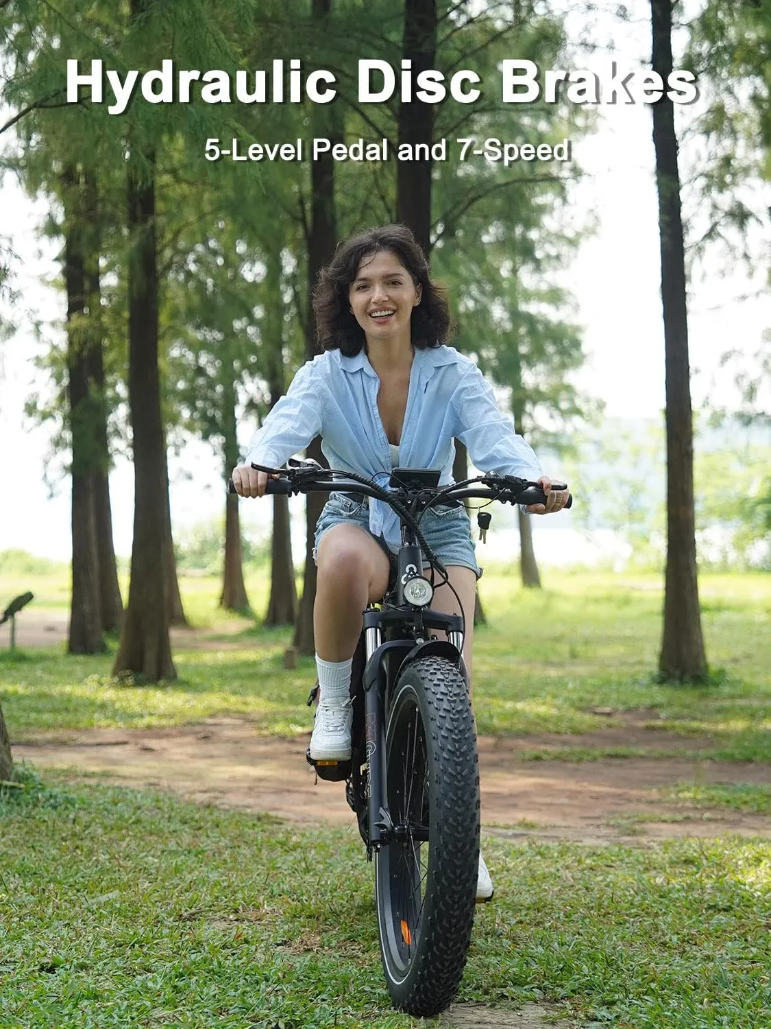 HAOQI Cheetah Electric Bike for Adults, 750W(Peak 1000W) Electric Bike,48V 16AH/25Ah Battery Adult Electric Bicycle,26*4Fat Tire Full Suspension 28MPH Mountain Ebike, 7 Speed Max 85 Miles Range