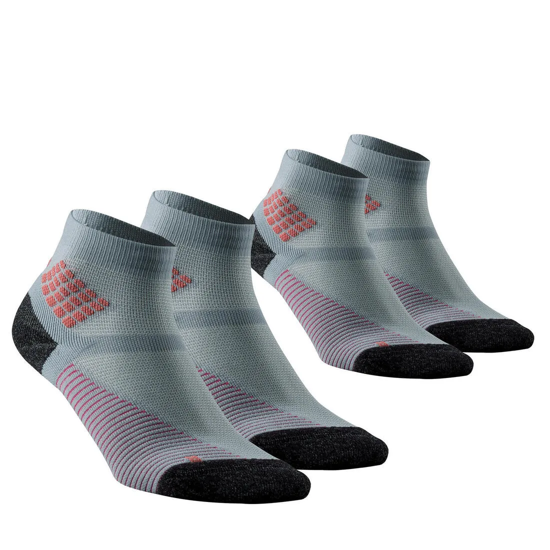 Hiking socks - Hike 500 Mid Black x2 pairs