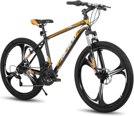 HILAND Mountain Bike, 3/6/Multi-Spokes, 21 Speeds Drivetrain, Aluminum Frame 26 Inch Wheels, Disc-Brake Bike for Men Women Men's MTB Bicycle