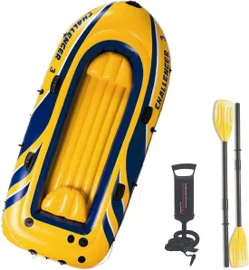 Inflatable Boat Set for Adults Inflatable Fishing Boat, Inflatable Kayak with Oars, Pump, Water Rafts for Lake