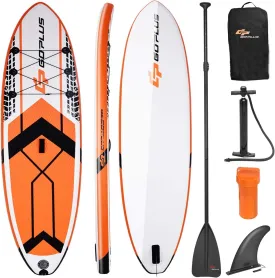 Inflatable Stand up Paddle Board, 10.5 x 31 x 6 Light Weight SUP for All Skill Levels with Non-Slip Deck, Adjustable Pedal, Pump, Backpack, Repair Kit, Fin, Standing Boat for Youth & Adult