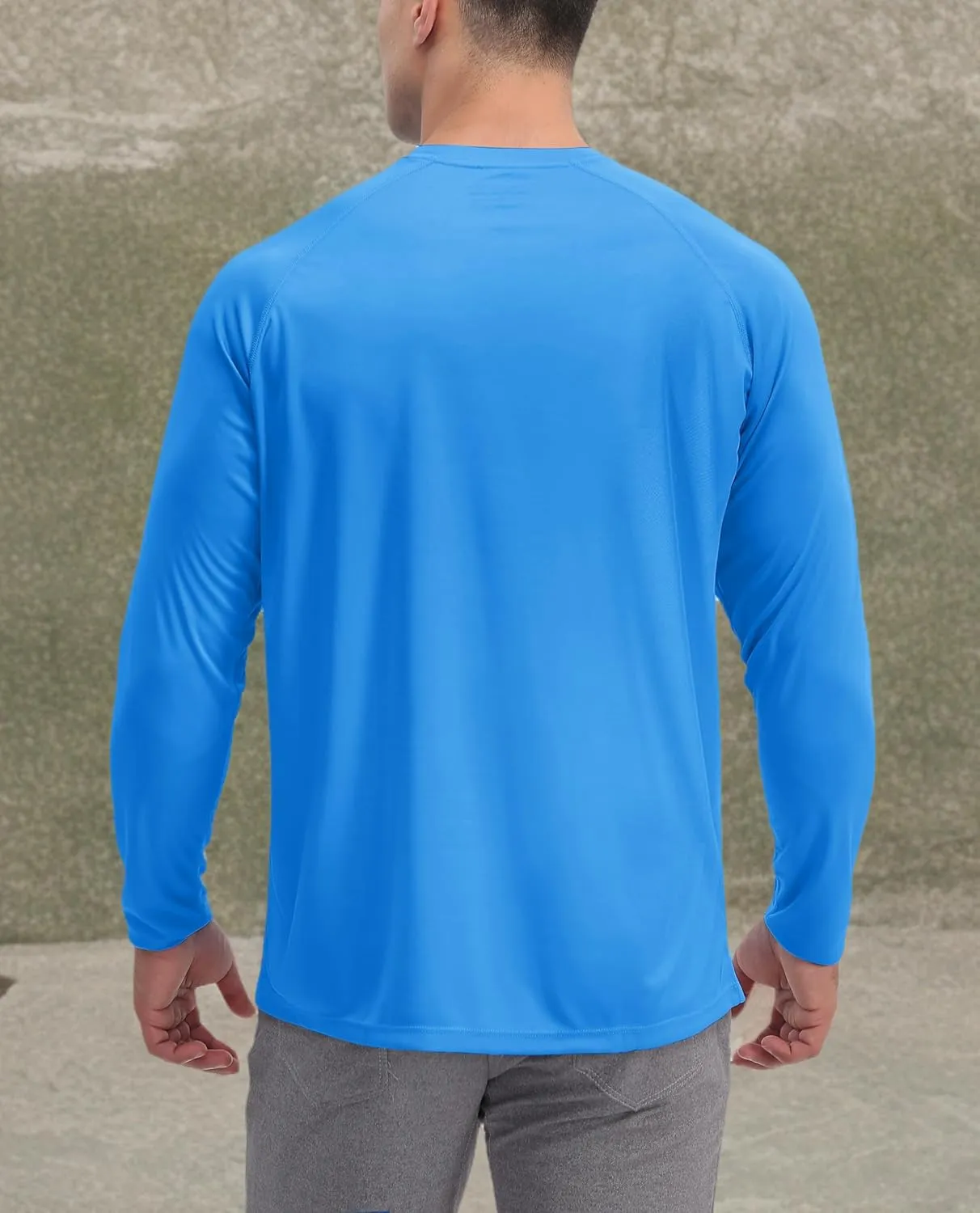 KEFITEVD Men's UV Sun Protection UPF 50  Shirts Long Sleeve Rash Guard Workout Quick Dry Shirt for Hiking Fishing Swimming