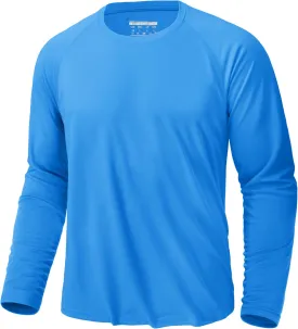 KEFITEVD Men's UV Sun Protection UPF 50  Shirts Long Sleeve Rash Guard Workout Quick Dry Shirt for Hiking Fishing Swimming
