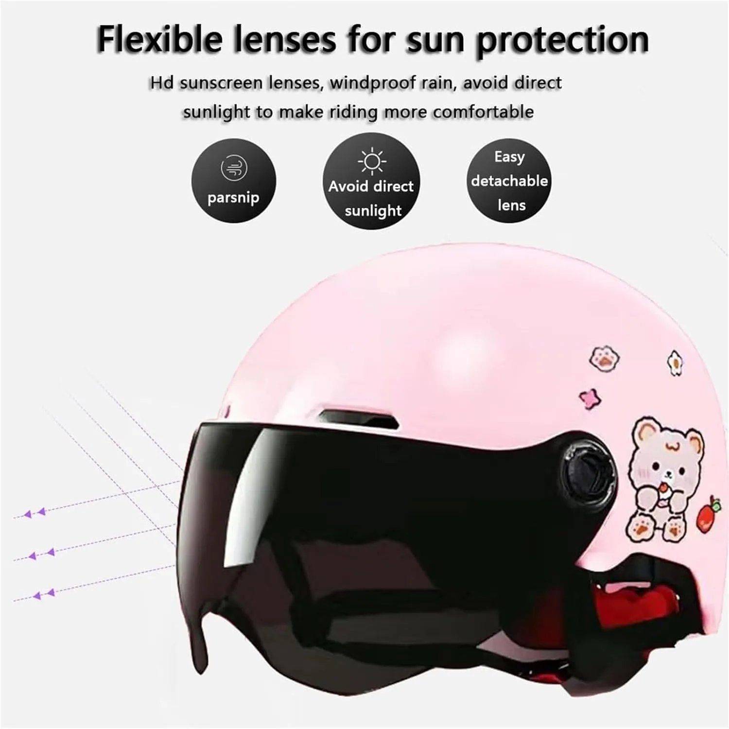 Kids DOT Approved Motorcycle Half Helmet with Cat Ears,Child Toddler Open Face Bike Vespa Helmet,Youth Boys Girls Moped Dirt-Bike Scooter Go-Kart Bicycle ATV Helmet for 2-14 Years Old