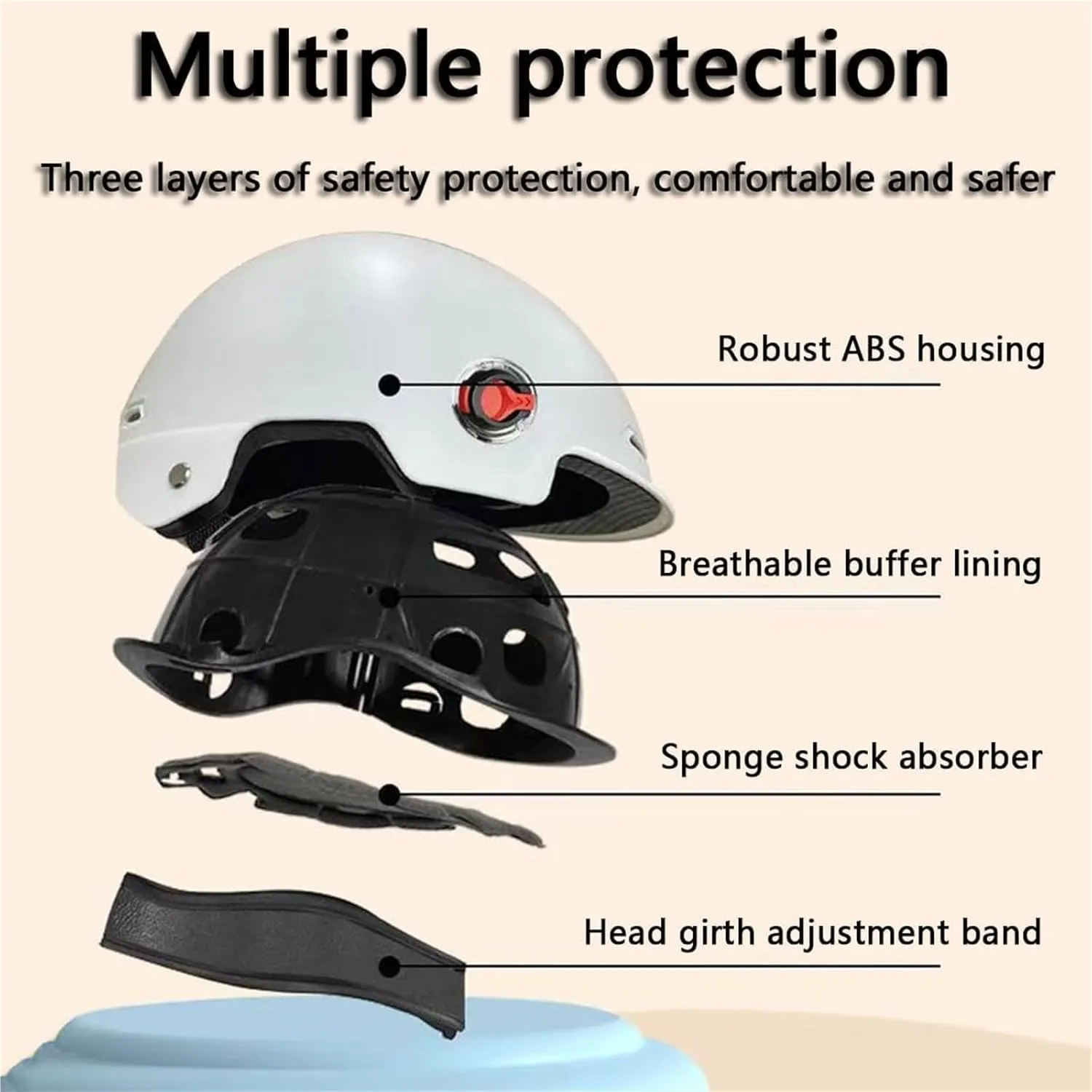 Kids DOT Approved Motorcycle Half Helmet with Cat Ears,Child Toddler Open Face Bike Vespa Helmet,Youth Boys Girls Moped Dirt-Bike Scooter Go-Kart Bicycle ATV Helmet for 2-14 Years Old