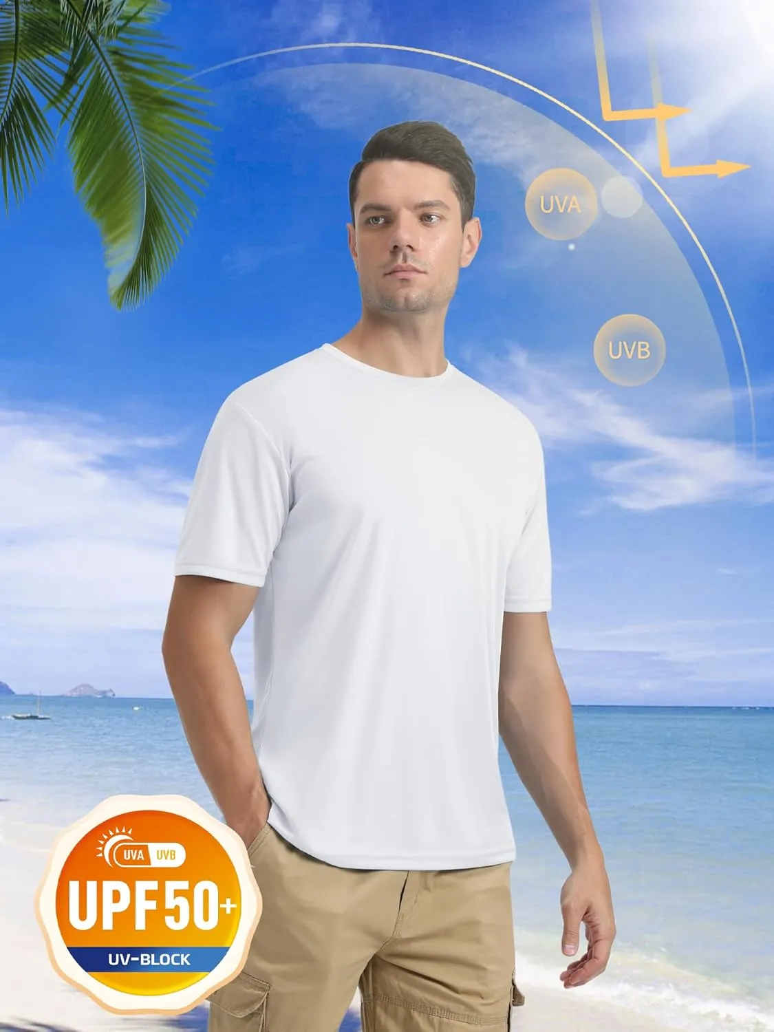 MAGCOMSEN Men's Short Sleeve UPF 50  T-Shirt Quick Dry Rash Guard Athletic Running Swim Top Tee Performance Water Shirts