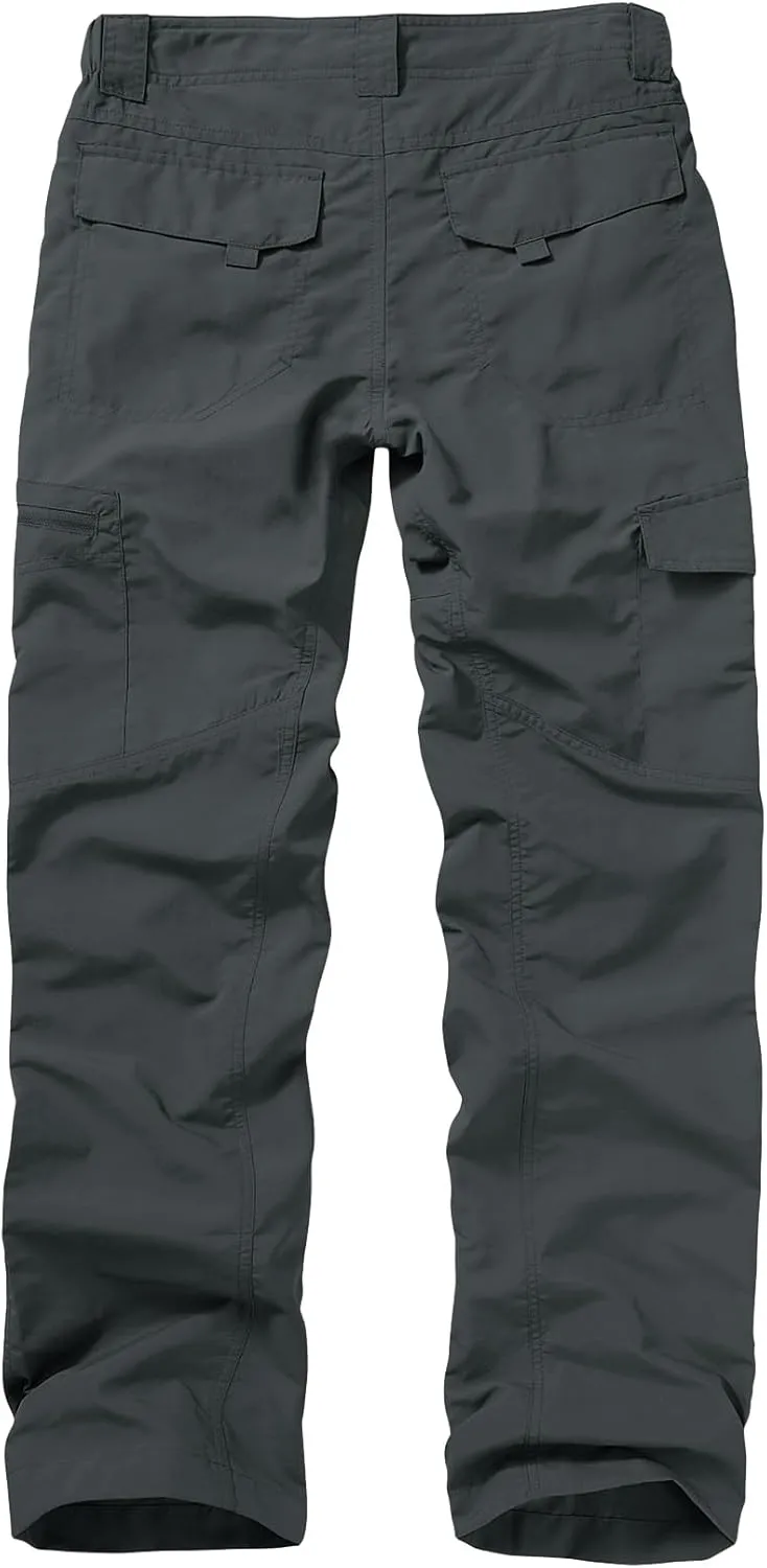 Mens Hiking Pants Quick Dry UPF 50 Travel Fishing Safari Cargo Pants Boy Scout Pants