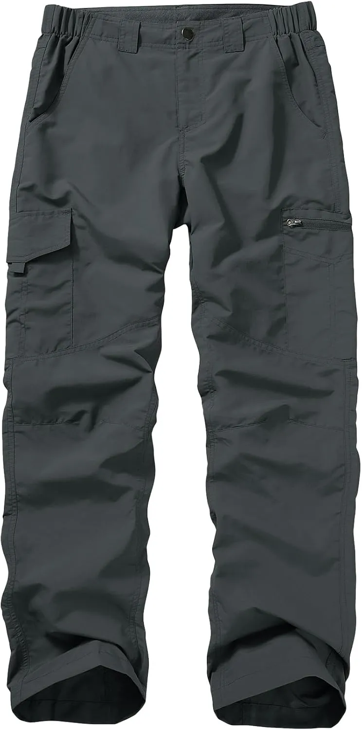 Mens Hiking Pants Quick Dry UPF 50 Travel Fishing Safari Cargo Pants Boy Scout Pants