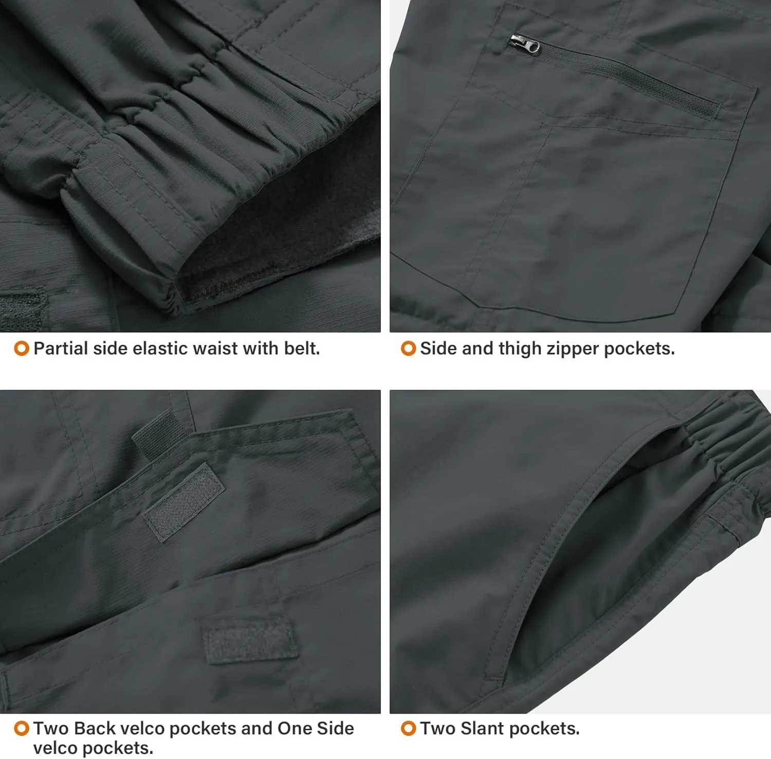 Mens Hiking Pants Quick Dry UPF 50 Travel Fishing Safari Cargo Pants Boy Scout Pants