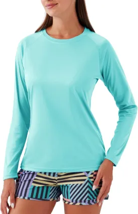 NAVISKIN Women's UPF 50  Sun Protection Long Sleeve Shirts Rash Guard Shirts Quick Dry Lightweight Hiking Shirts