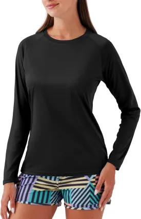 NAVISKIN Women's UPF 50  Sun Protection Long Sleeve Shirts Rash Guard Shirts Quick Dry Lightweight Hiking Shirts