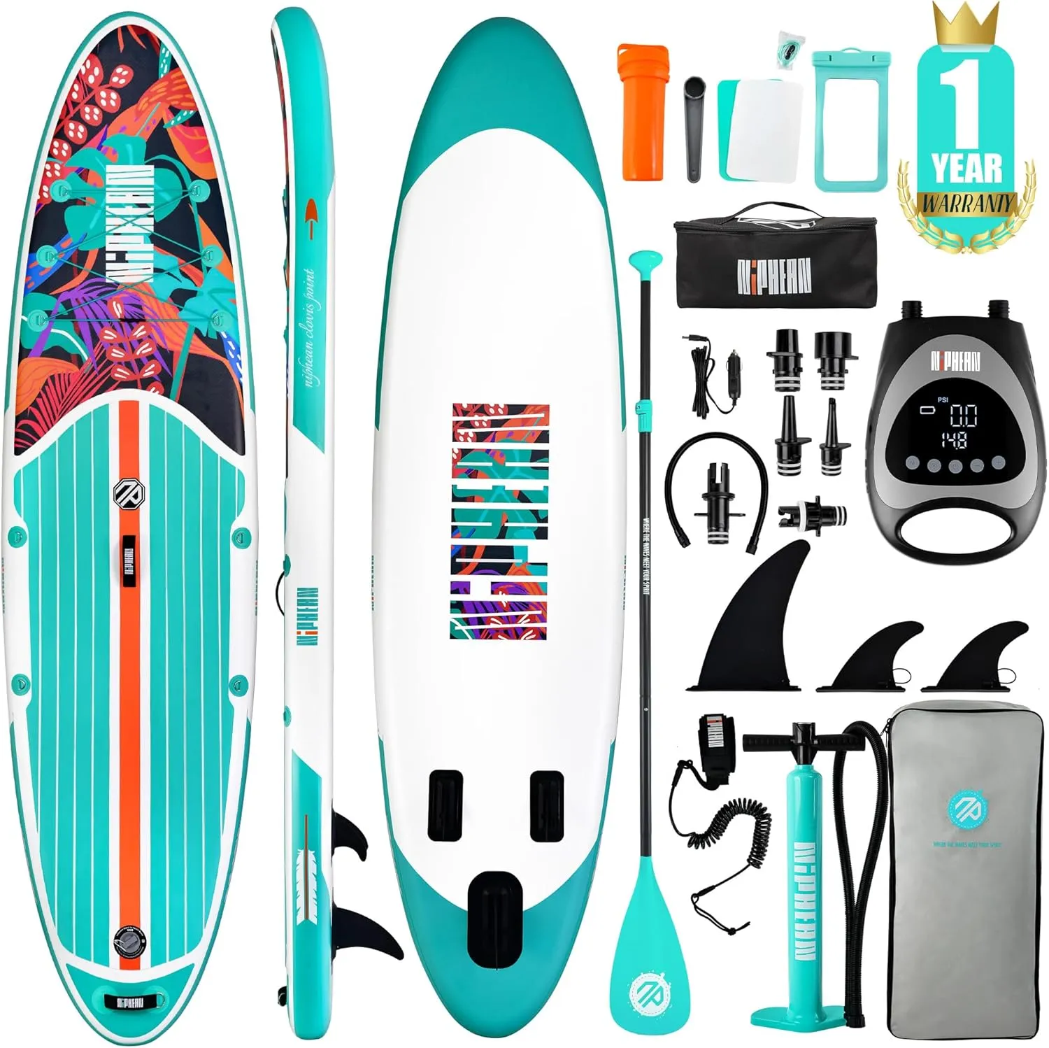 Niphean Inflatable Stand Up Paddle Board with SUP Accessories, Paddle Board Pump, 20 PSI High Pressure SUP Pump