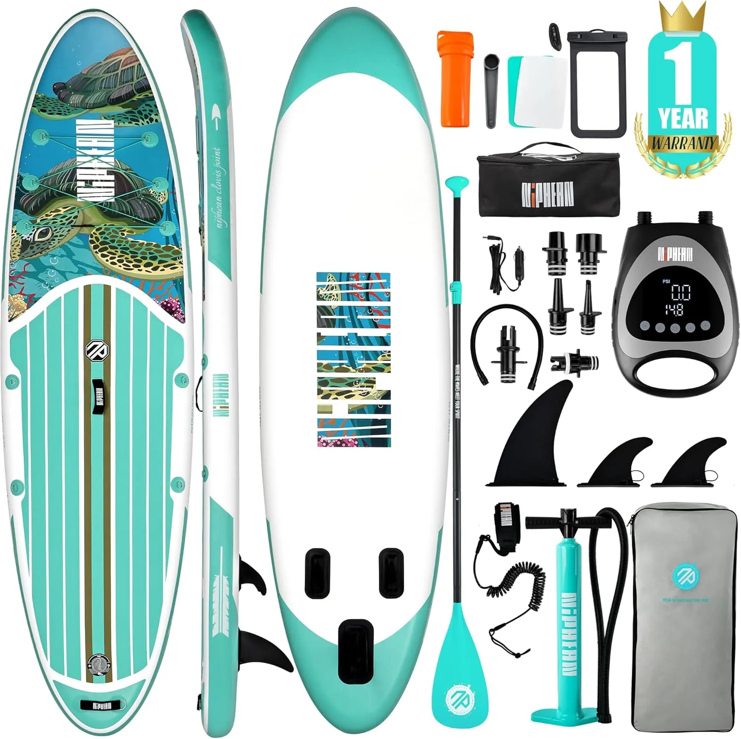 Niphean Inflatable Stand Up Paddle Board with SUP Accessories, Paddle Board Pump, 20 PSI High Pressure SUP Pump