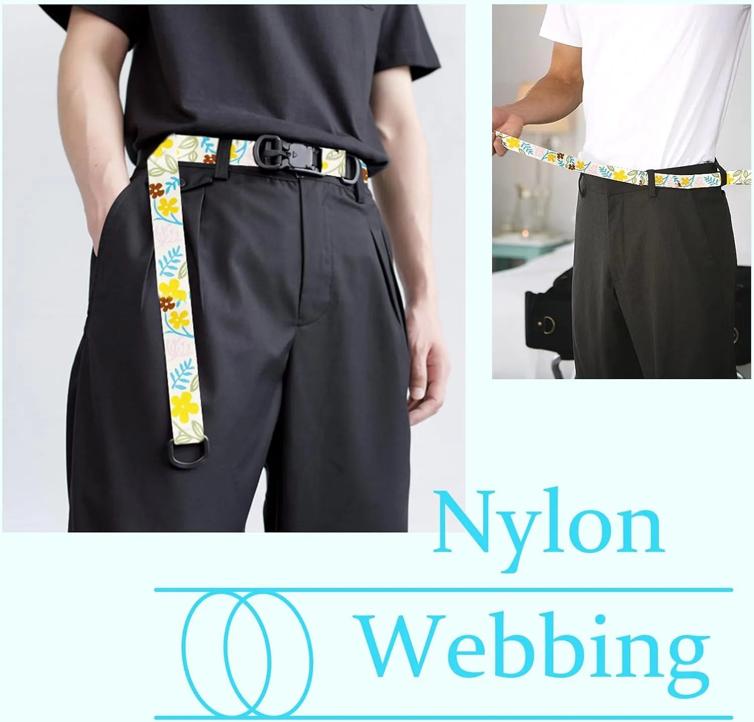 Nylon Webbing Straps, Multicolor, 1.5 Inch x 118.11 Inch, Compatible with Car, Truck, Van, RV, For Seatbelts, Bags, Backpacks, Luggage