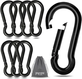 Pixel Panda 3.1&4 Inch Heavy Duty Carabiner Clips Load 1000lbs, 2&4&8Pack Large Snap Hooks for Gym, Outdoor, Swing, Hammock