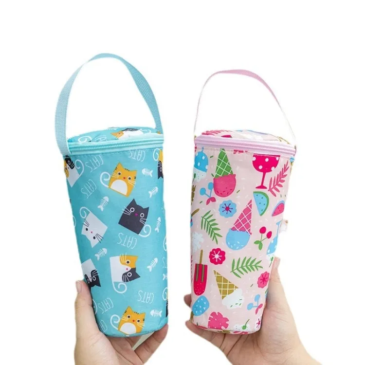 Portable Milk Tea Tote Bag Heat Preservation Eco-friendly Handbag Carrying Insulated Cup Cover, Style: Bunny