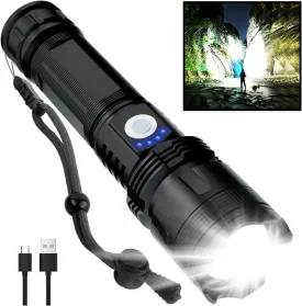 Rechargeable Flashlights High Lumens, 990,000 Lumens Super Bright LED Flash Light, 5 Modes, IPX6 Waterproof Handheld Flash Light for Home, Emergencies, Camping