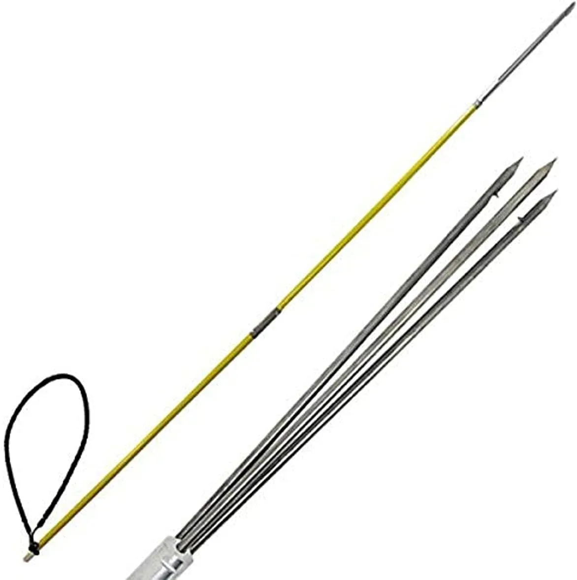 Scuba Choice 7' Travel Spearfishing Two-Piece Fiber Glass Pole Spear 3 Prong Barb Paralyzer Tip, Medium