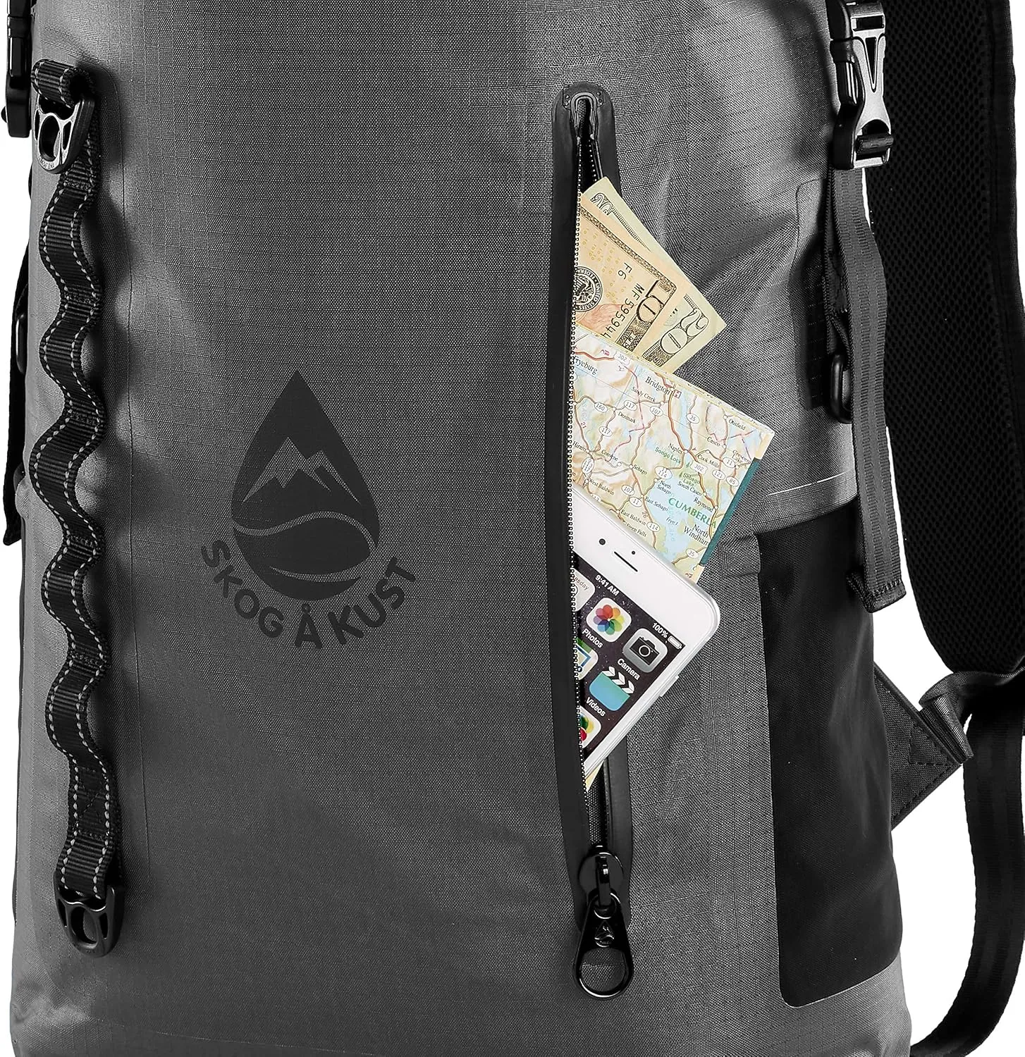 Skog  Kust BackSk Pro Waterproof Floating Backpacks with Exterior Airtight Zippered Pocket