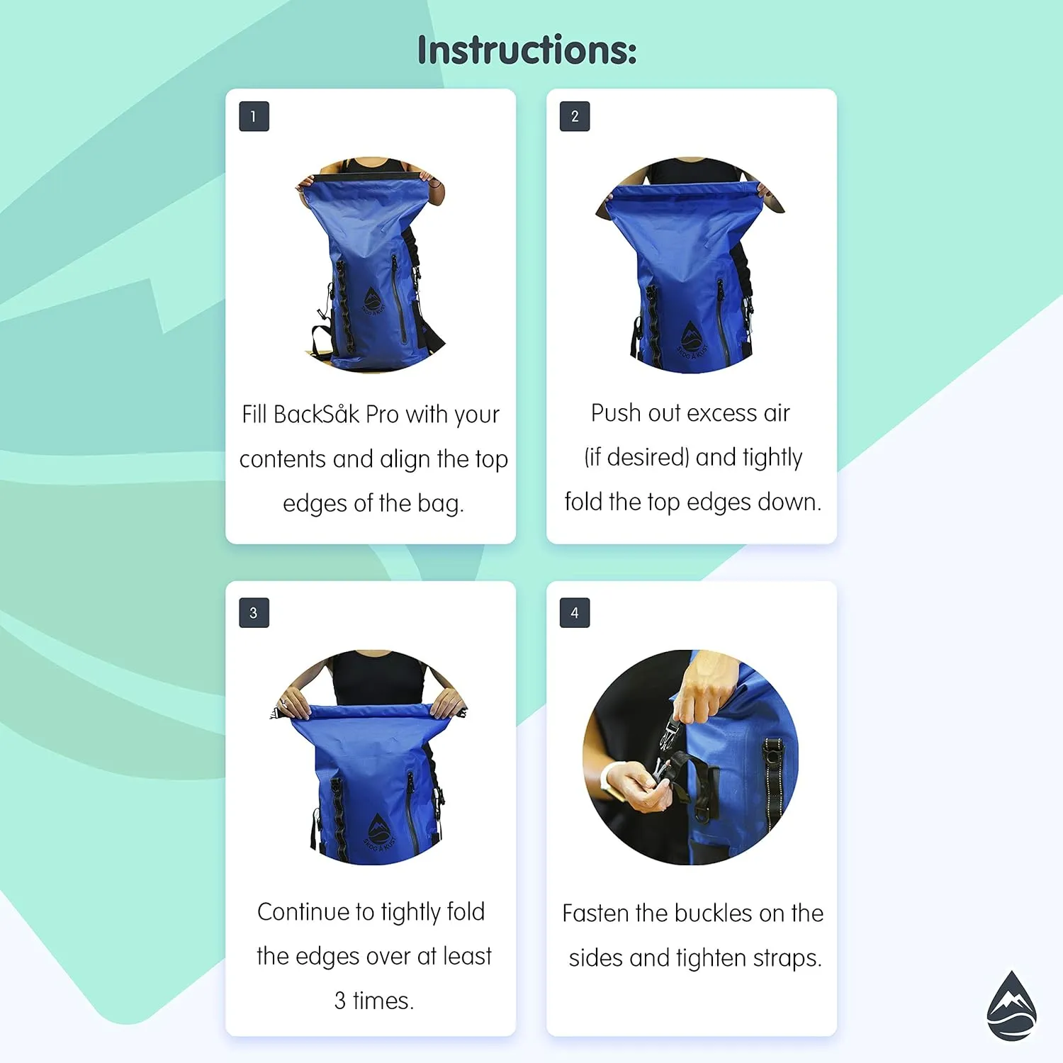 Skog  Kust BackSk Pro Waterproof Floating Backpacks with Exterior Airtight Zippered Pocket