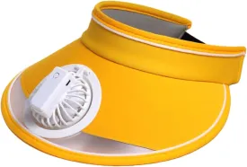 Sun Visor Hat with Fan, USB Charging Fan Visor Hat - 3 Speeds, Large Area Sun Protection, Cooling Fan Hats for Adult Kids