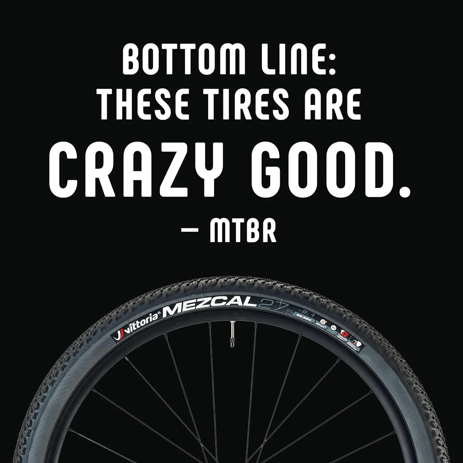 Vittoria Mezcal Mountain Bike Tire for Hardpack Terrain Conditions - Performance XC-Trail TNT MTB Tire - Black