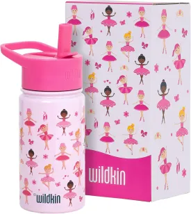 Wildkin Kids 14oz Stainless Steel Water Bottle  BPA-Free, Leakproof, Insulated, Easy-Clean - Ballerina