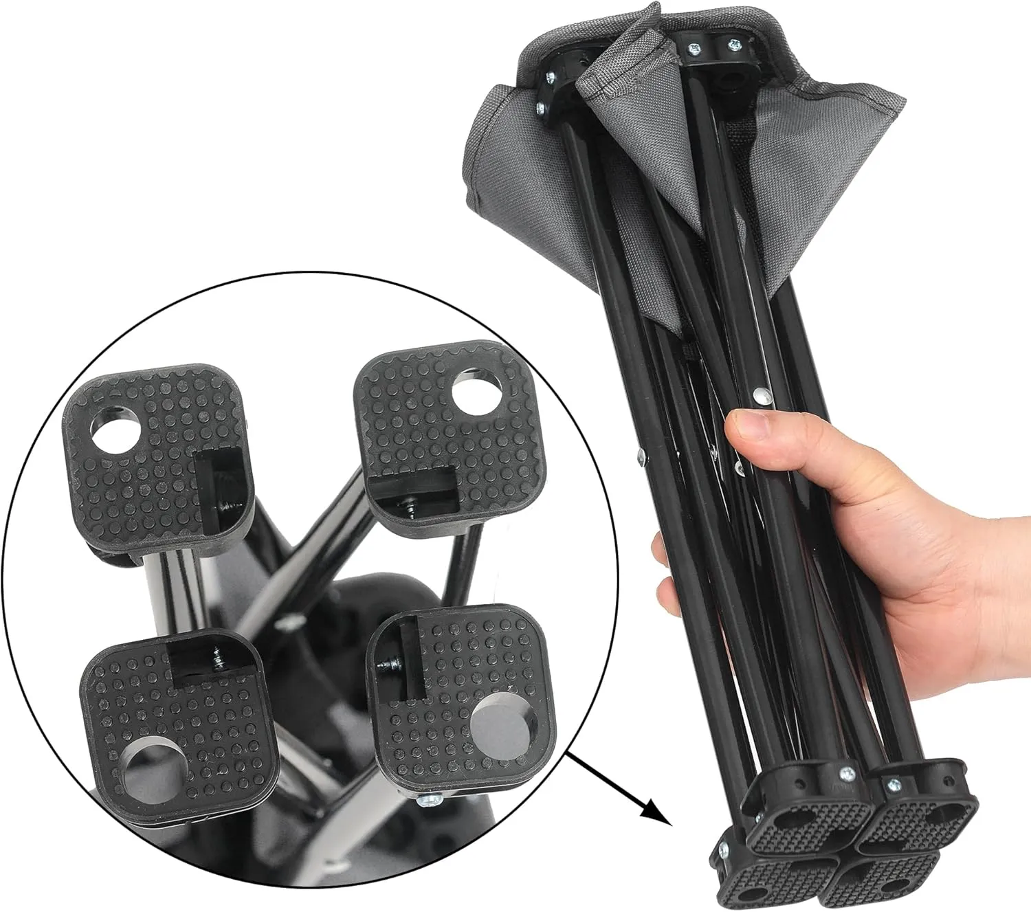 Wind Tour Portable Folding Camping Stool Outdoor Camping Lightweight Samll Chair for Fishing Hiking Gardening and Beach with Carry Bag (Grey1)