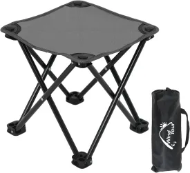 Wind Tour Portable Folding Camping Stool Outdoor Camping Lightweight Samll Chair for Fishing Hiking Gardening and Beach with Carry Bag (Grey1)